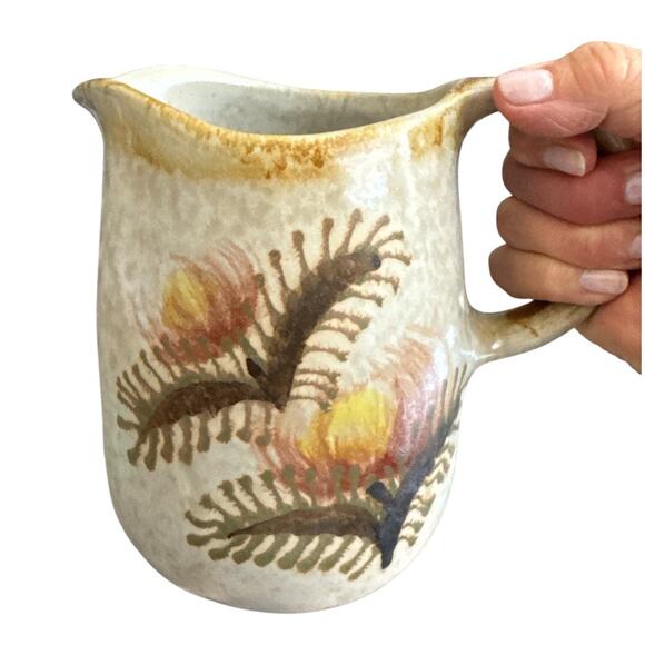 Vintage Chatham Pottery Thistle Floral Jug Pitcher - Picture 6 of 10